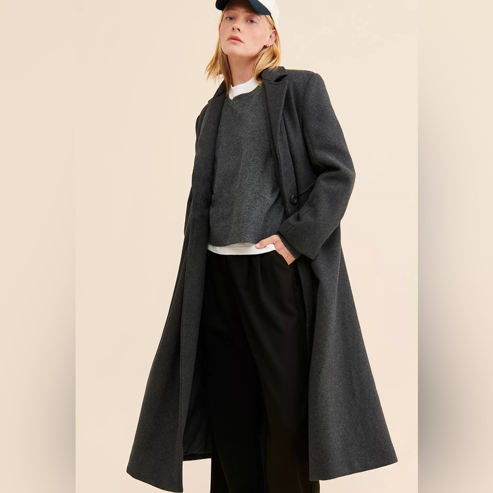 Free People Dark Gray Pea Coat